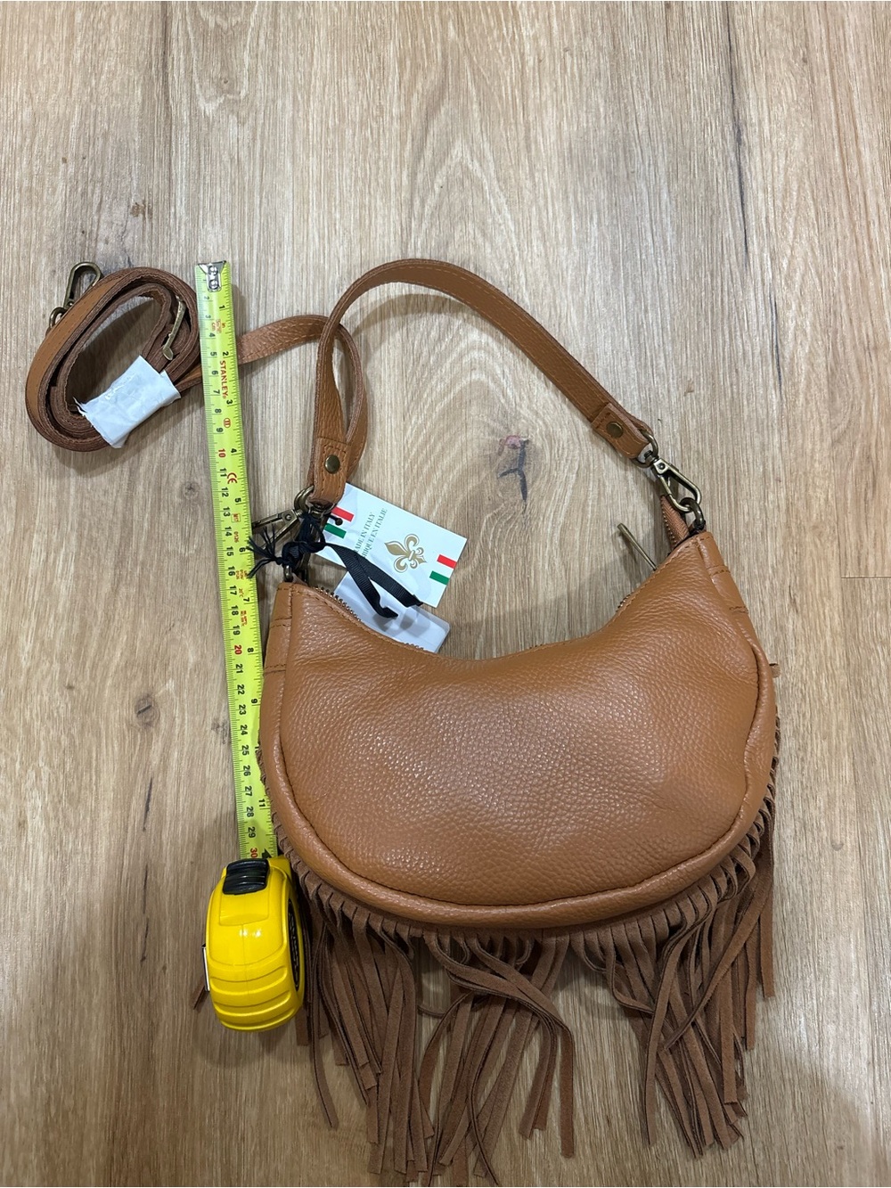 Tan Leather Fringe bohemian western cowgirl  Shoulder Bag detachable. - Picture 11 of 14